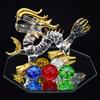 Fourcart Handmade Glass Feng Shui Lucky Dragon, Size: Dragon Width: 10cm, Mirror Width: 111cm, FG109XS