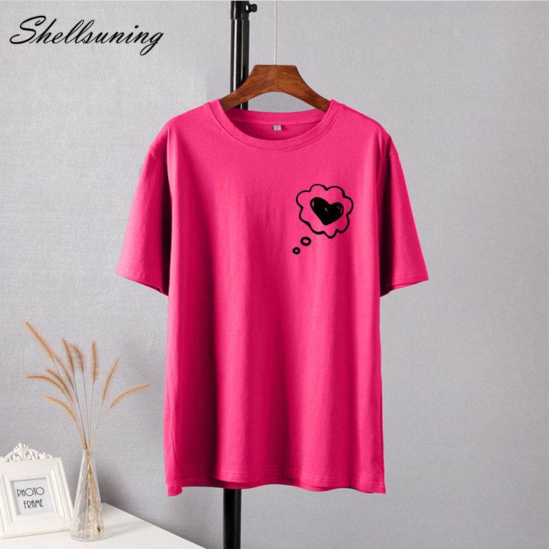 Shellsuning простые футболки с принтом в виде сердца — фото 7