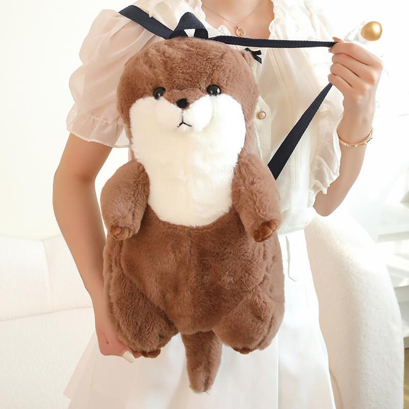 Toy Stuffed Animal Otter Backpack Short Plush Kids Lovely Bag Gift Birthday