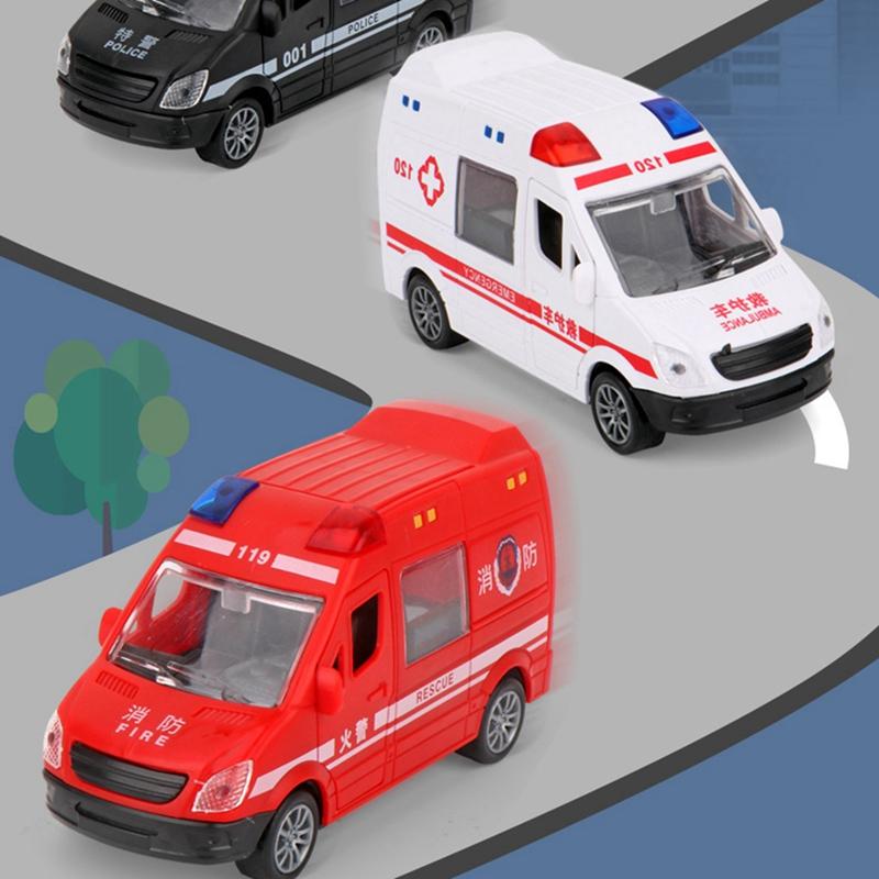 Kids Car Toys Inertia Engineering Vehicle Toy Push and Go Car Ambulance Model Gift Baby Toddler Infant Christmas Birthday Gifts