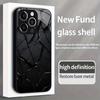 Creative crack pattern tempered glass phone case suitable for iPhone 17 16 15 14 13 12 11 Pro/Max/Plus shockproof back cover