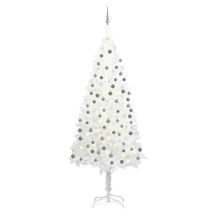 VidaXL Arbre de Noël Artificiel Pré-éclairé et Boules, Sapin de Noël avec LED, Décoration de Vacances, Ornement de Fête 3077722