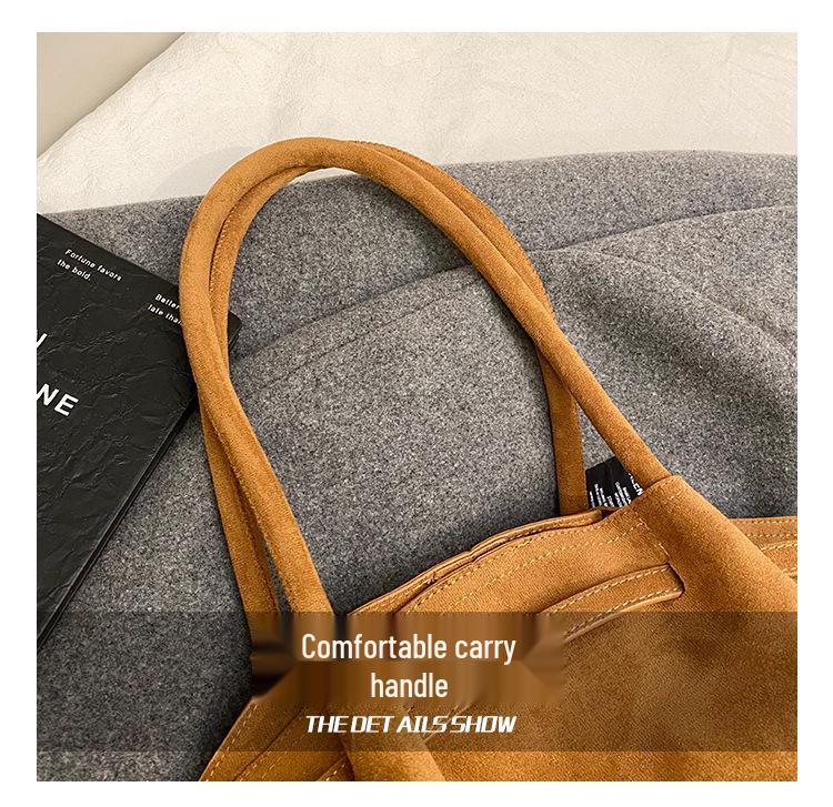 2025 Women's Suede Tote Bag - Large Capacity, Frosted Finish, Versatile Handbag for Autumn/Winter