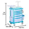 ABS Multifunctional Anesthesia and Infusion Emergency Cart with Five Drawers
