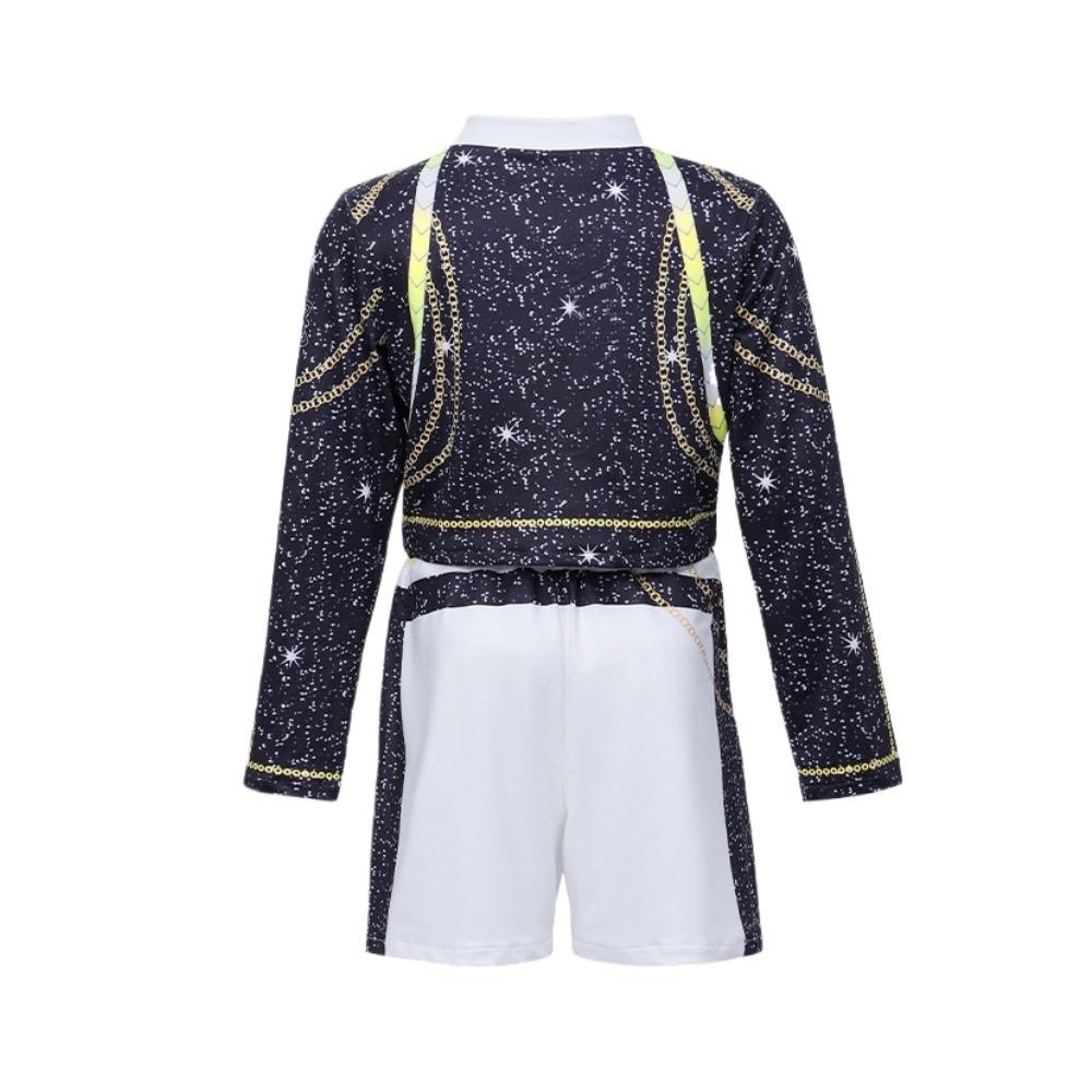 Girl and Child Zoey Mira Rumi Role Playing Black Gold Costume 3D Printed Stage Performance Costume Halloween Carnival Set
