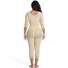 Body Modellante da Donna a Manica Media con Controllo Pancia & Sollevamento Glutei Cerniera sul Cavallo Pantaloni Lunghi.