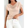 Summer New Women's Short-sleeved T-shirt Fashionable and Versatile Swing Collar Pullover Top