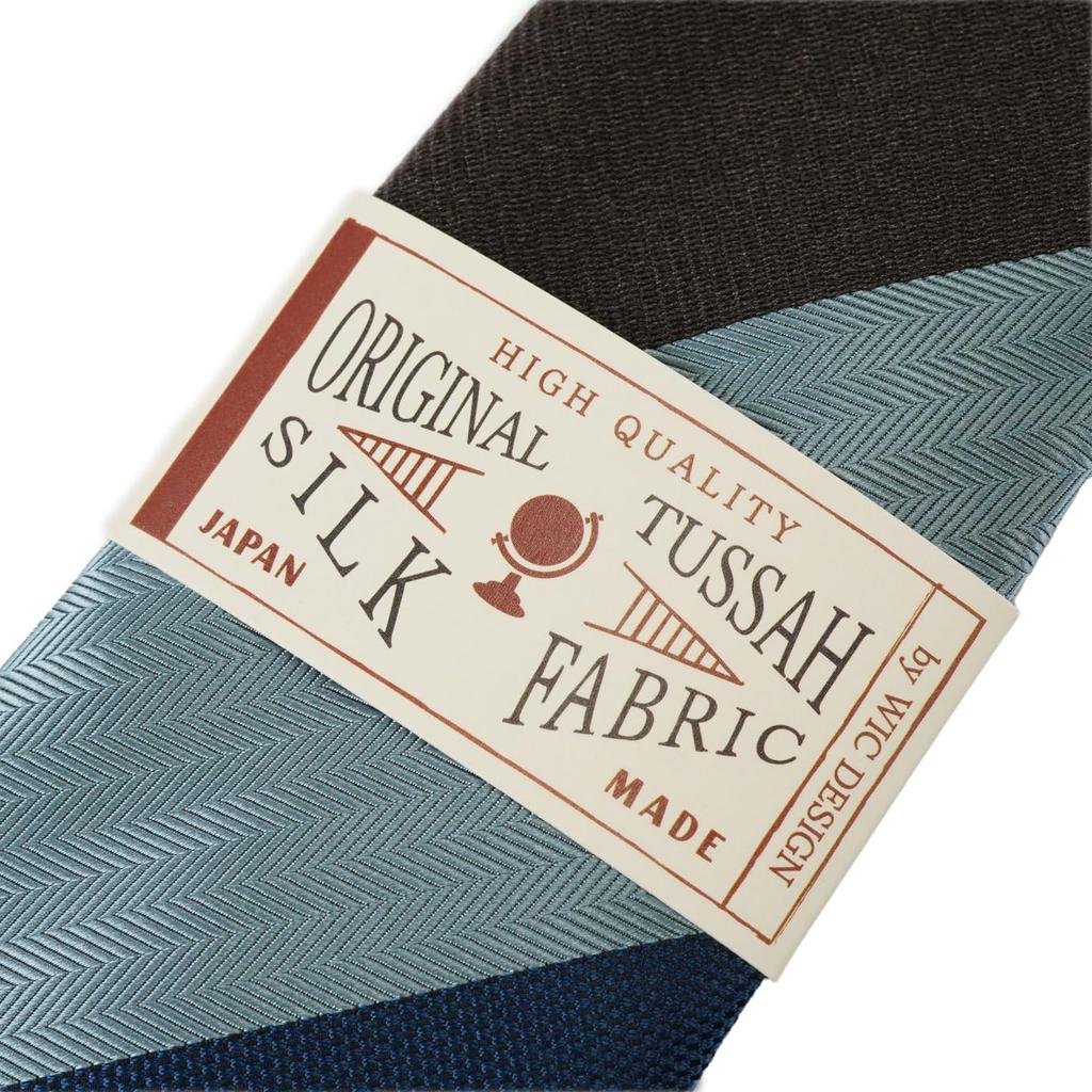 [WIC DESIGN  TUSSAH SILK (Tussah Silk) 3-tiered stripe tie]