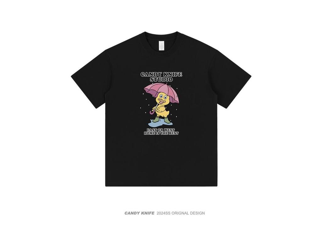 Trendy Cartoon Print Unisex Casual Short Sleeve T-Shirt