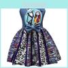 The Nightmare Before Christmas Halloween Girl Dress With Cartoon Pattern And Accessories For Ages 3 To 8