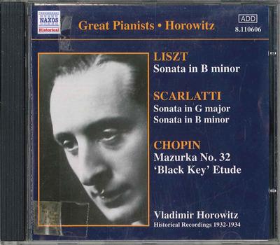 CD VLADIMIR HOROWITZ  Great Pianistshorowitz 8110606 NAXOS Japan Obi Classical Used