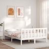 VidaXL Bed Frame with Headboard White 120x200 Cm Solid Wood 3193202