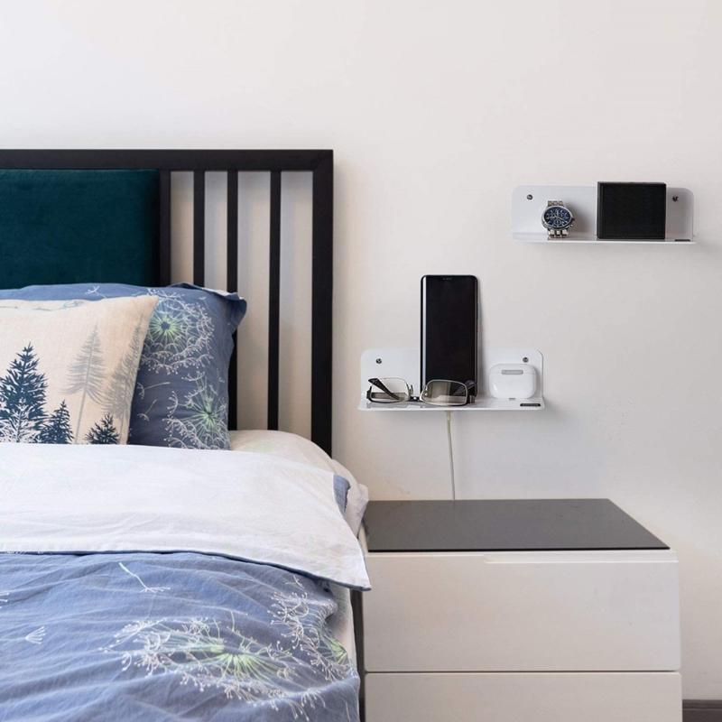 Speakers Organizer Rack Acrylic Wall Mounted Display Stand Shelf Holder Home Storage Self Stick-On