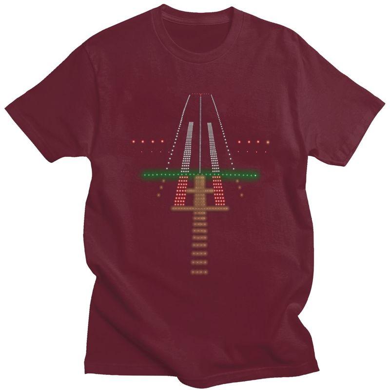 Airport Runway Lights At Night Tshirts for Men Short Sleeve T Shirt Air Traffic Controller Tshirt Slim Fit 100 Cotton Tees