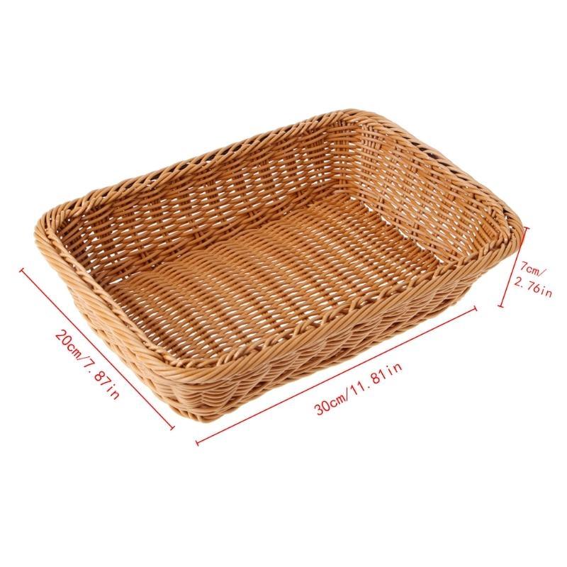 Home Square Artificial Rattan Harden Storage Basket Fruit Bins