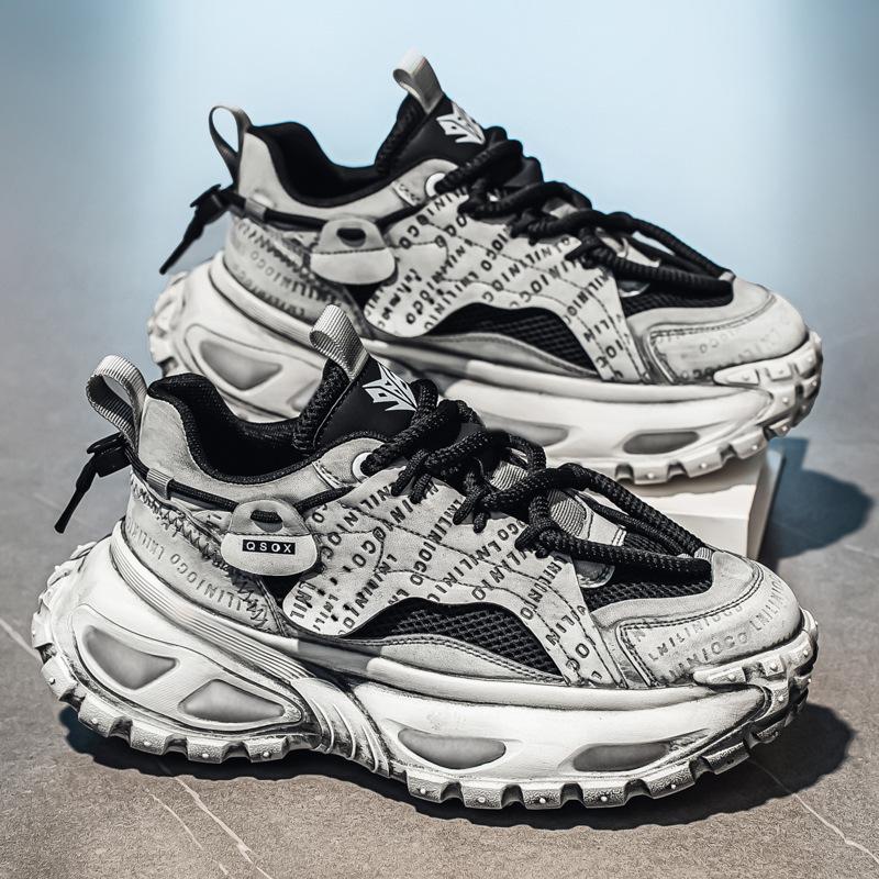 Schmutzige Schuhe roh ins trendige Schuhe atmungsaktive lässige Sneaker Teenager Plateau Dad Shoes Laufschuhe