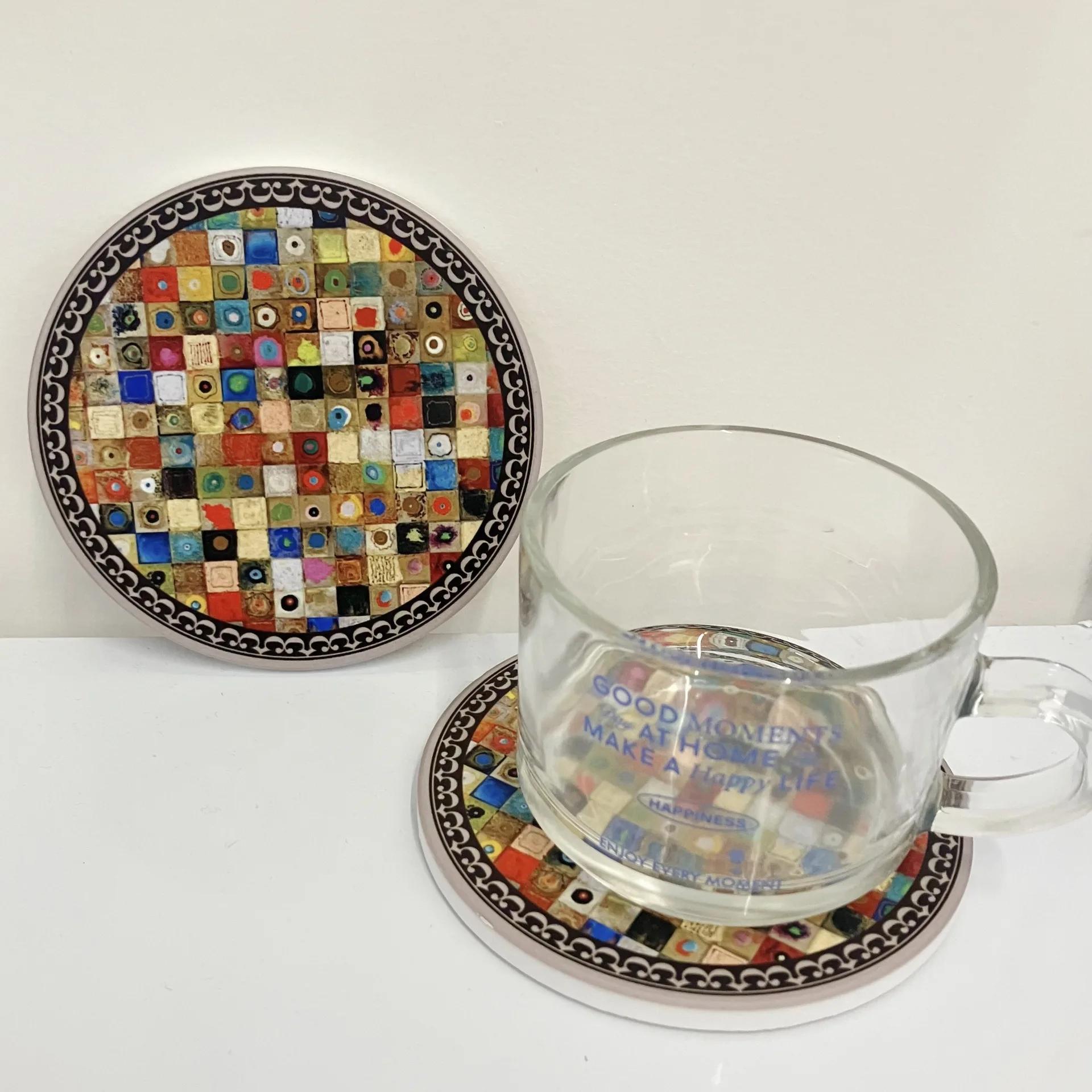 

Круглые пробковые керамические подставки Подставка под кофейную кружку Водонепроницаемый Коврик, устойчивый к высоким температурам Дом и Декор Кухонная утварь