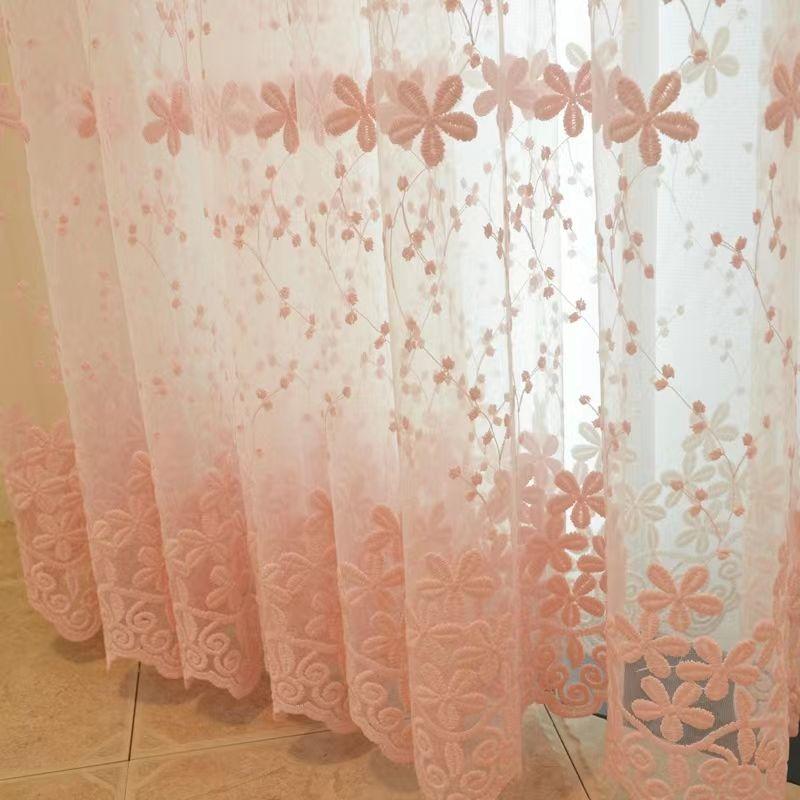 Floral Embroidery Sheer Curtain Perfect for Bedroom, Living Room, and Home Decor, Bedroom Decor Bohemian Style Curtains for Living Room