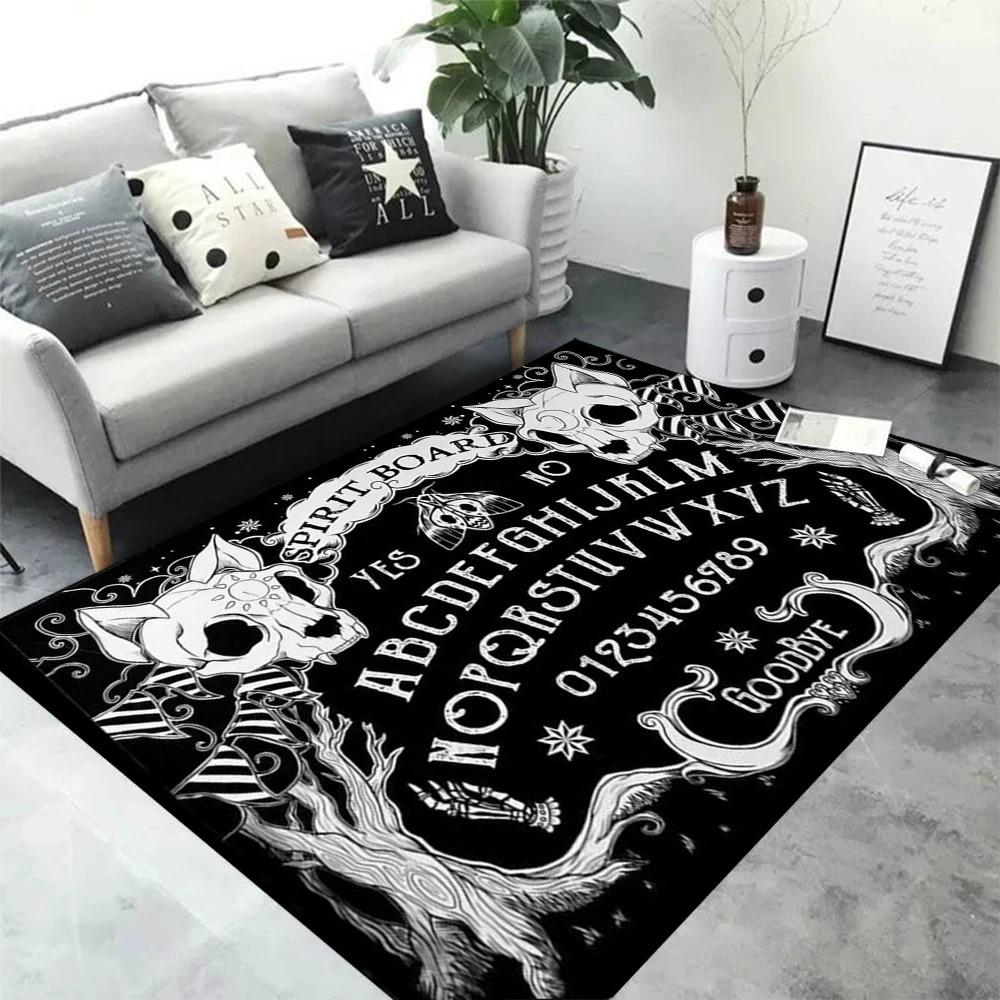 Gotischer Totenkopf Teppich Rutschfester Halloween Dekorativer Teppich für Toilette Schlafzimmer Wohnzimmer Küche Eingangstür Matte Heimdekoration