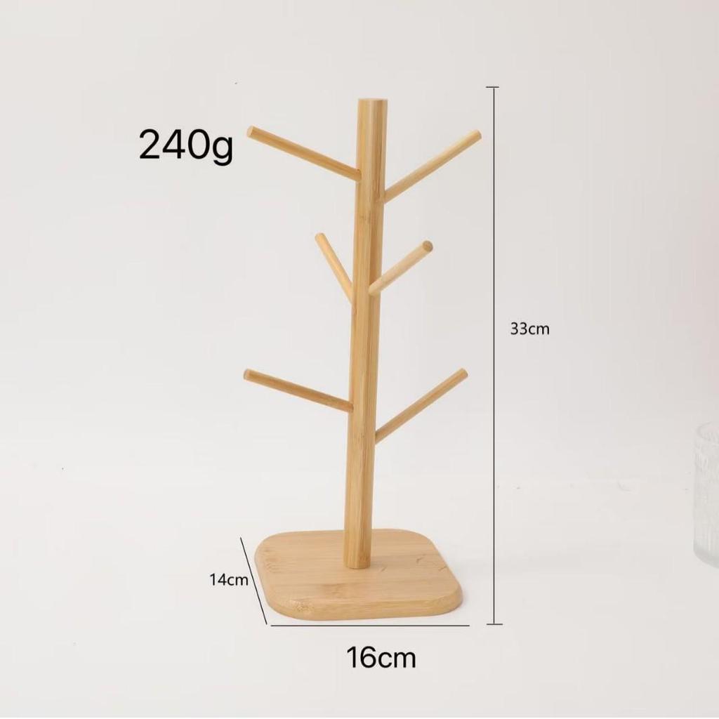 Bamboo Tree-Shape Mug Rack for Kitchen and Living Room