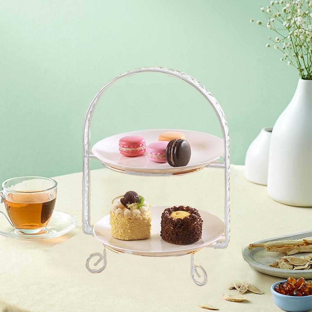 Double Layers Dessert Serving Stand Stylish Multipurpose Accessories for Kitchen Sturdy Cookies Snack Tray Rack