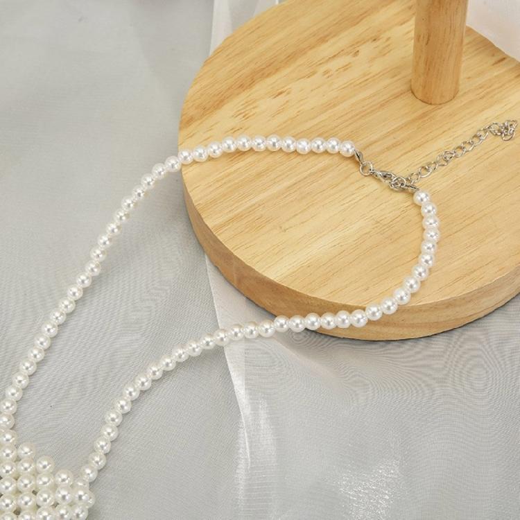 Elegant Pearl Necktie Unique Pearl Necklace for Girl and Women Social Gatherings