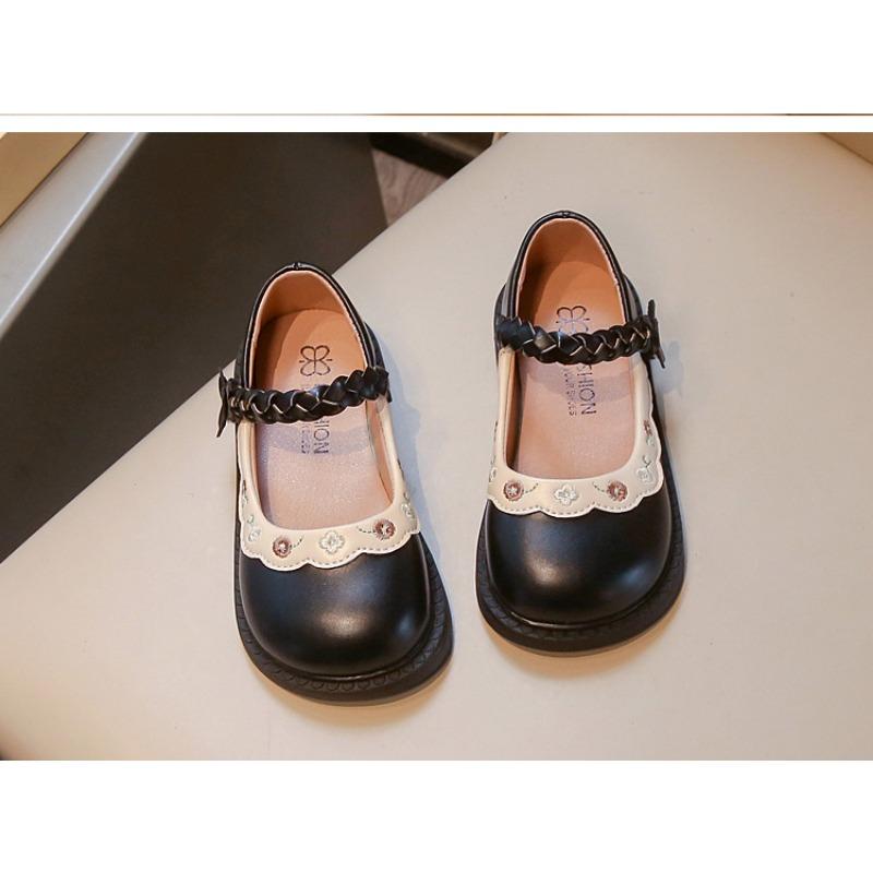 Princess Style Kids Girls Casual Leather Single Shoes For Spring Autumn