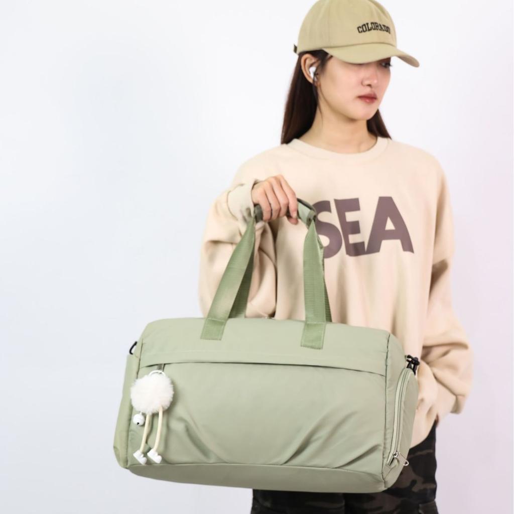 Women's fashion sports training fitness yoga bag short outing simple and lightweight portable pull rod travel bag