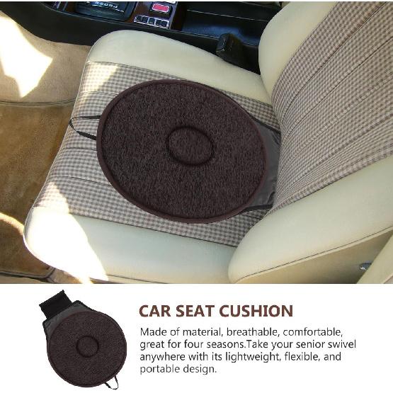 360 Degree Rotating Seat Cushion for Car with Anti-Slip Base Lightweight Breathable Pad for Elderly Pregnant Women Portable Swivel Cushion for Home