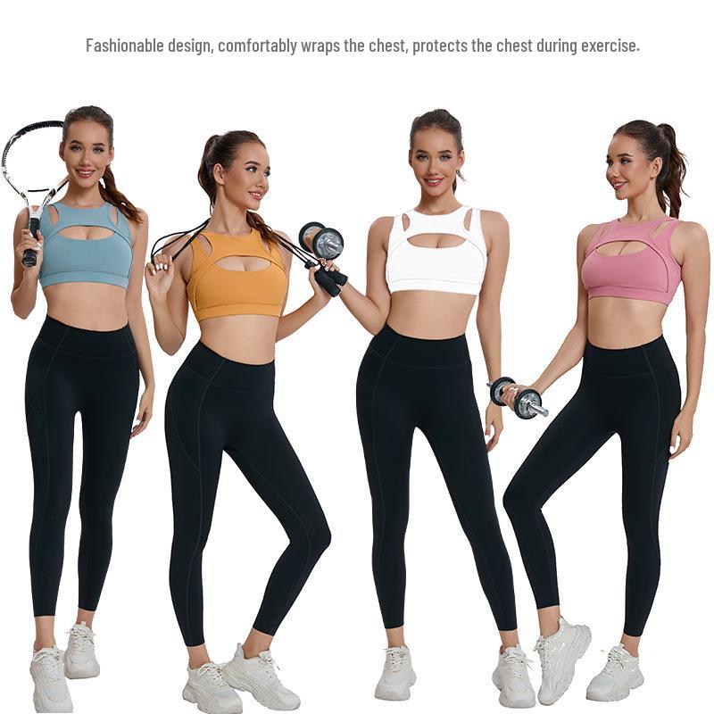 European & American Shockproof Sports Bra - Women's Large Bust Yoga & Fitness Vest with Hollow Design