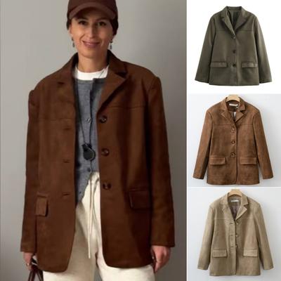 2024 Fall / Autumn Winter New Women Fashion Suede Basic Jacket Basic Blazer