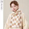 JIUMU Women's Wool Checkerboard Scarf WH013