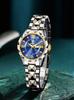 A luxurious business lady's small luminous calendar stainless steel quartz watch - a birthday gift for her