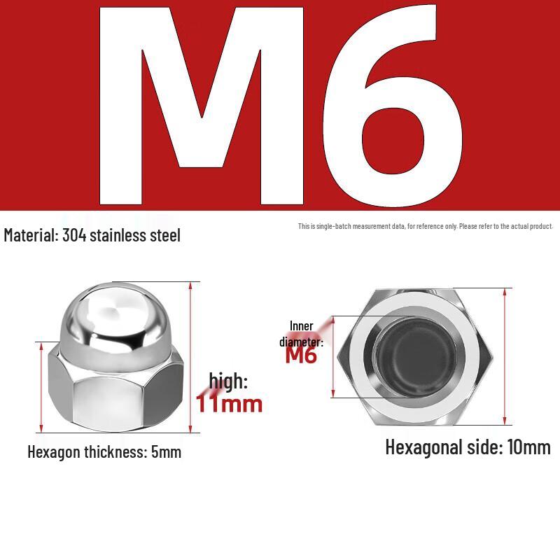 304 Stainless Steel Dome Head Decorative Nut Cap