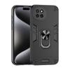 KEYSION Shockproof Armor Case for Itel S23+ Soft Silicone+PC Camera Protection Ring Stand Phone Back Cover for Itel S23 Plus