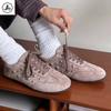 [ASLIT] Women's Suede Sneakers Flats Comfortable Leopard Print Combination