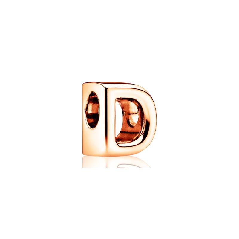Sparking Rose Gold Plated 26AZ Letter Charm Bead Charms Dangle Compatible With copper Authentic Snake Bracelets Necklaces Bead Charms Ideal For Diy J