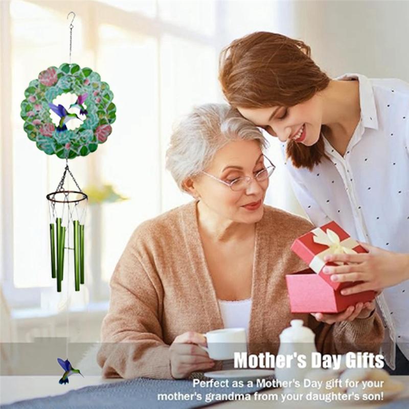 M-Moderní Zvonkohra s Větrným Kolečkem s Ptákem 42,1 Palce Zvonkohry Venkovní Dekorace Závěsný Mobilní Dekorace Pro Zahradu Verandu Terasu Zadní Dvorek