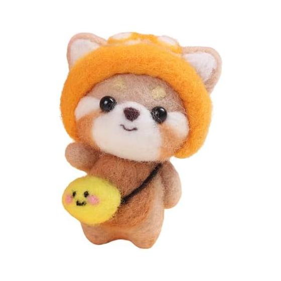 NASSIA Шерстяной войлок Животное Собака Игла Набитая игрушка Милый DIY Ручная работа Подарок (оранжевый)
