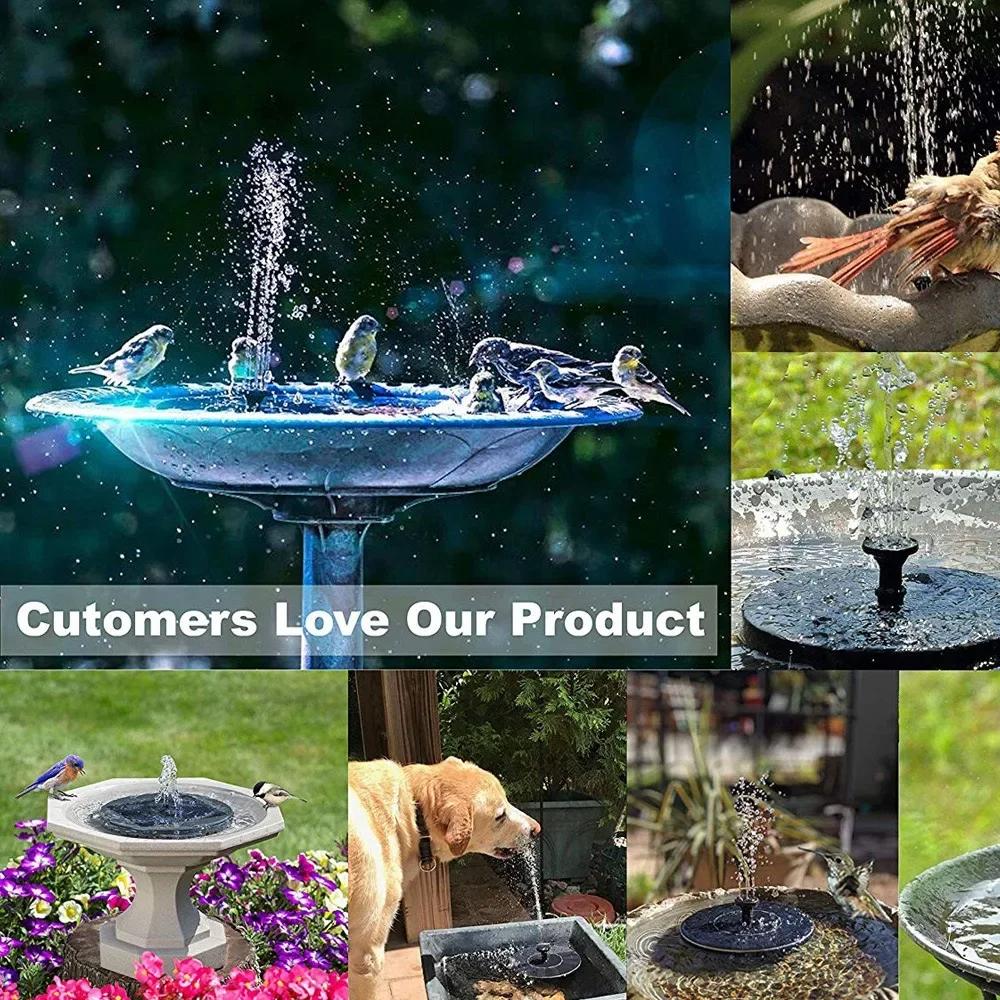 Solar Water Fountain - Mini Solar-Powered, Pool/Pond Waterfall Fountain, Outdoor Garden Decoration & Bird Bath Supplies