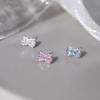 Colorful Zircon Bow Stud Earrings for Women - Playful Little Princess Style, High-end Exquisite Jewelry