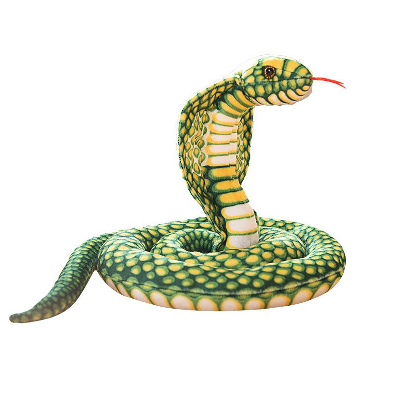 Large Simulated Cobra Doll Plush Toy Zoo Big Snake Coiled Snake Doll Tricky Fake Snake Doll