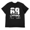 1969 Chevy Nova Front Grill View Silhouette with White Year T-Shirt Affliction Shirts Tops Men's T-shirt