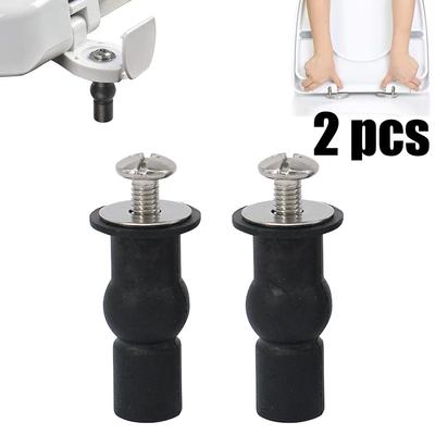2 Pack Toilet Seat Screws Hinges Expanding Rubber Top Bottom Load Nuts Fixings WC Blind Hole Bathroom Accessories Replacement