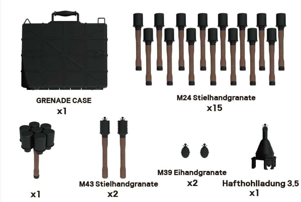 Tri Factory GUN Series WWII German Grenade Set Resin Kit Molded Color 1/12 GUN-14