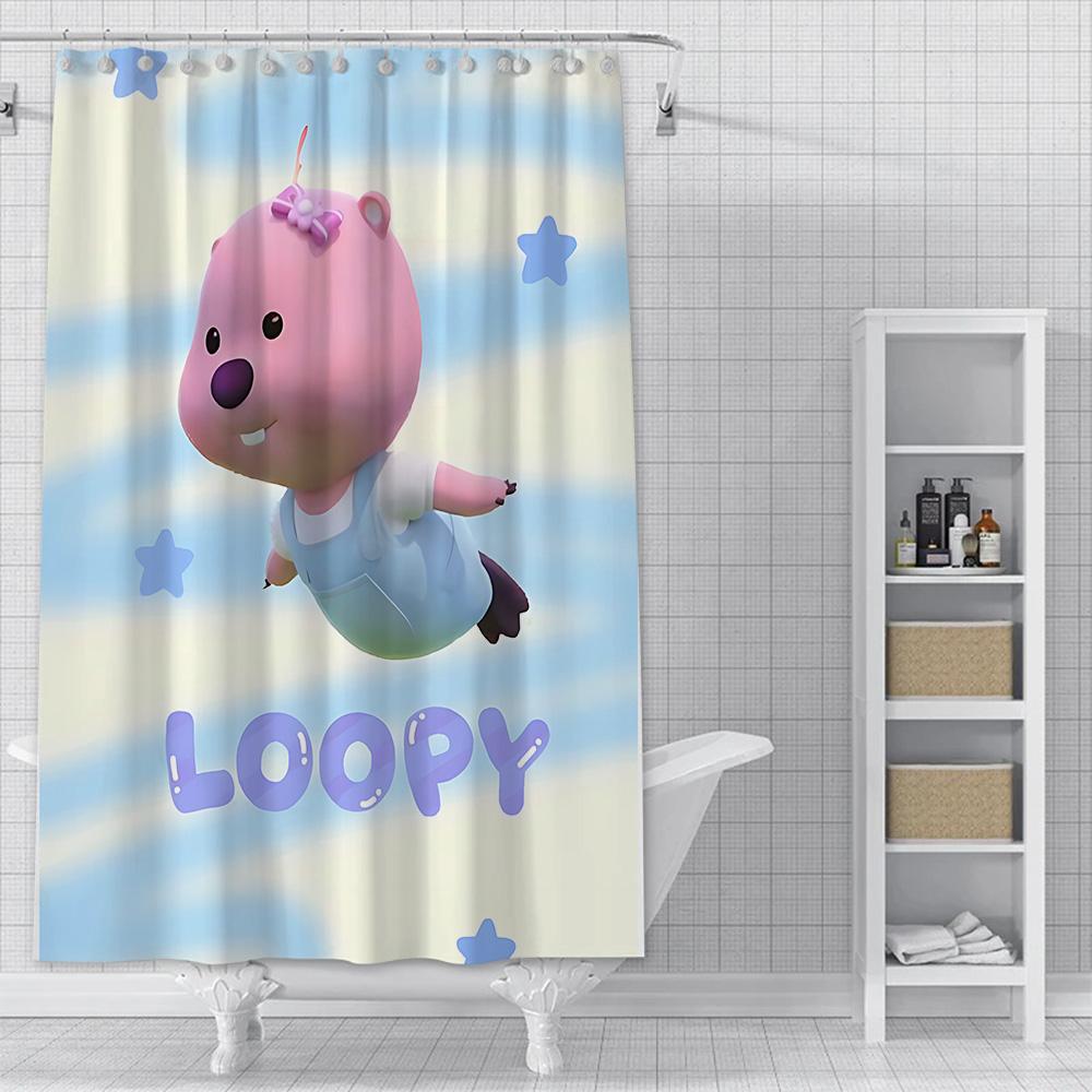 Shower Cute anime Loopys Curtain Waterproof Polyester Fabric Paint Colorful Bath Curtains Home Bathroom Decor Curtain With Hook