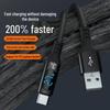 5A Dual Type-C PD100W Fast Charging Cable with Digital Display for iPhone 15 and Huawei Laptops
