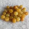 Yellow Dragon Jade Pumpkin Beads - DIY Jewelry Accessories for Bracelets & Necklaces.