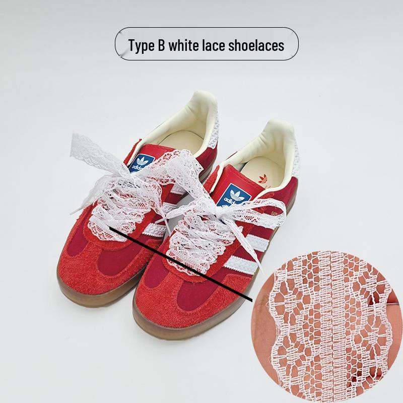 Elastic Lace Ribbon Shoelaces for Ballet Flats and German Trainers, Black & White Silk Cord, 1 Pair