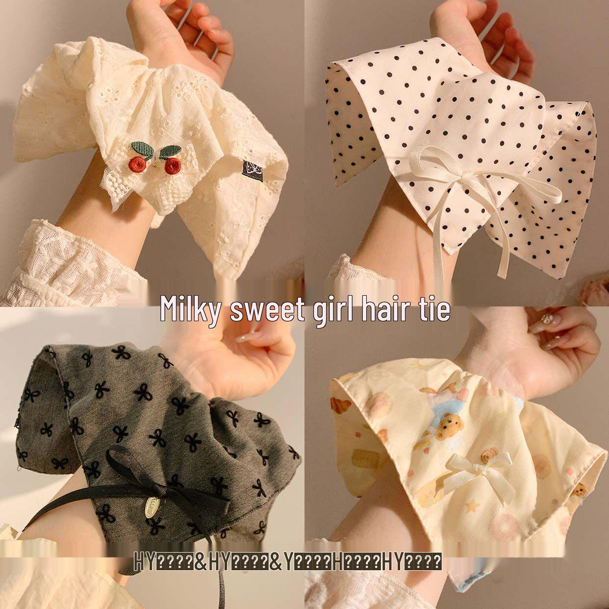 

Набор резинок-скранчи и шарфа «Маленький мишка с бантиком» - Эластичные аксессуары для волос